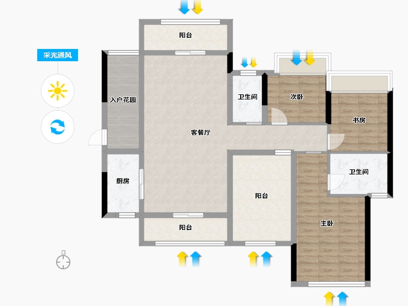 广东省-惠州市-恒鑫御园-112.71-户型库-采光通风