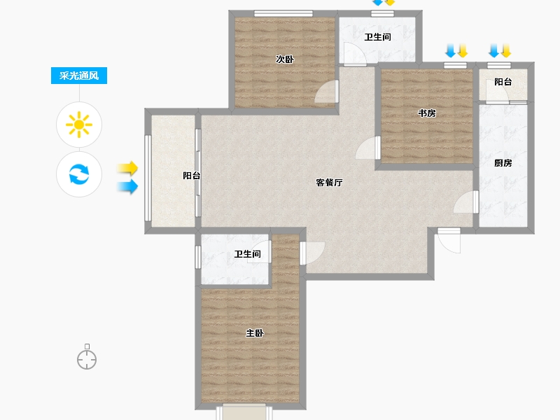 河南省-开封市-绿都·上河城-126.50-户型库-采光通风