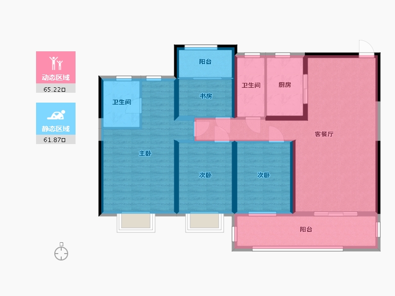 云南省-曲靖市-金港华庭-113.58-户型库-动静分区