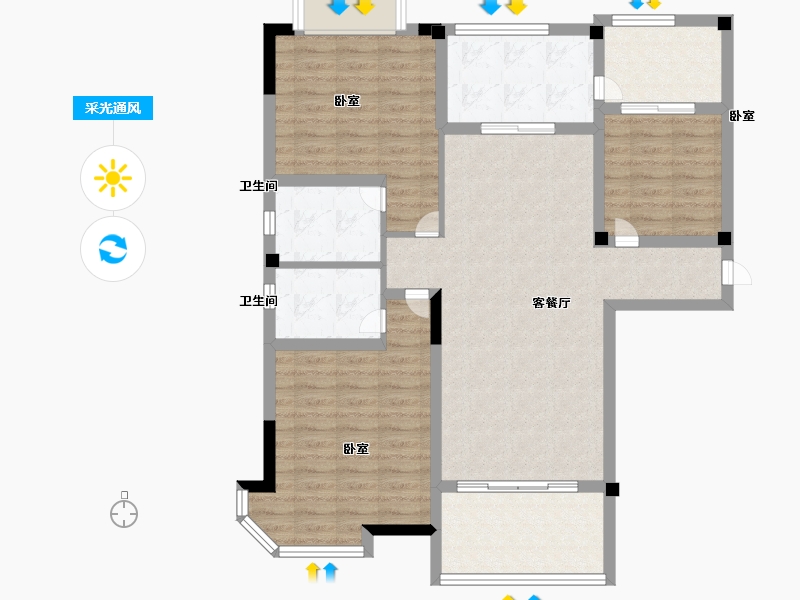 四川省-德阳市-德阳碧桂园-100.00-户型库-采光通风