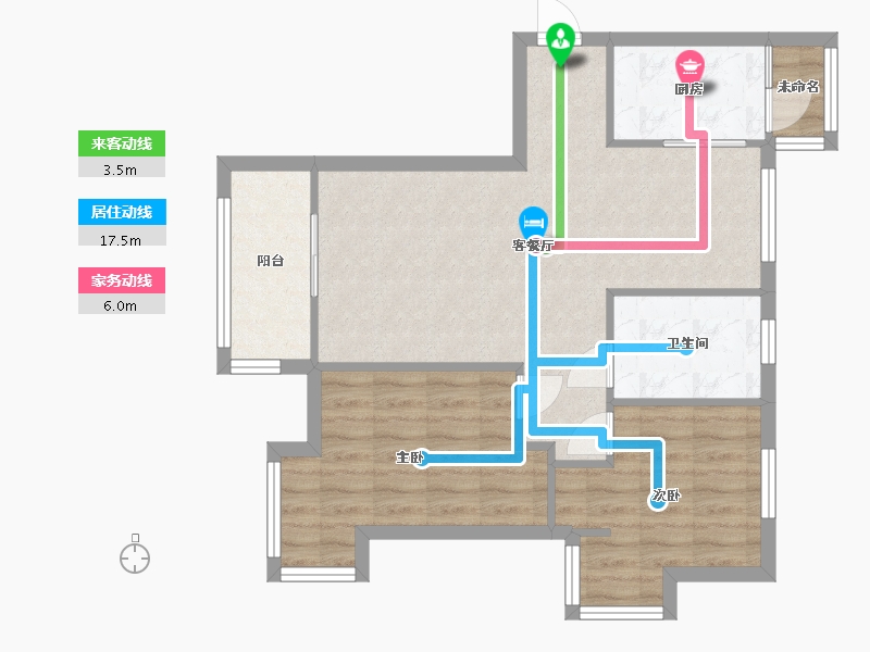 四川省-成都市-世茂城一期-70.67-户型库-动静线