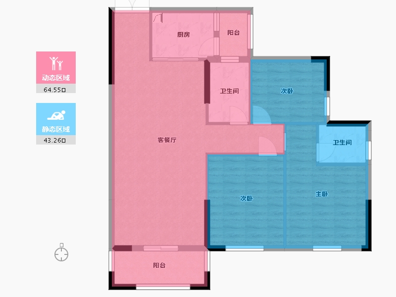 广东省-梅州市-新城中央-97.69-户型库-动静分区