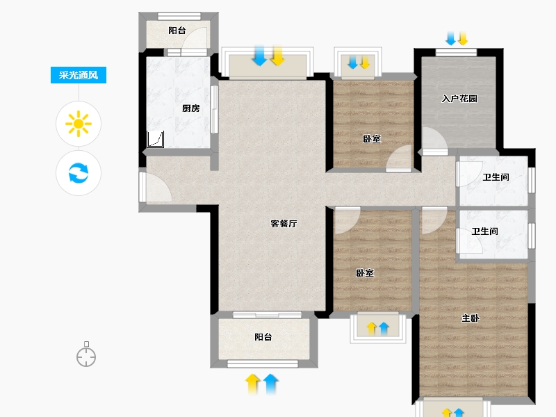 重庆-undefined-中海万锦熙岸-103.00-户型库-采光通风