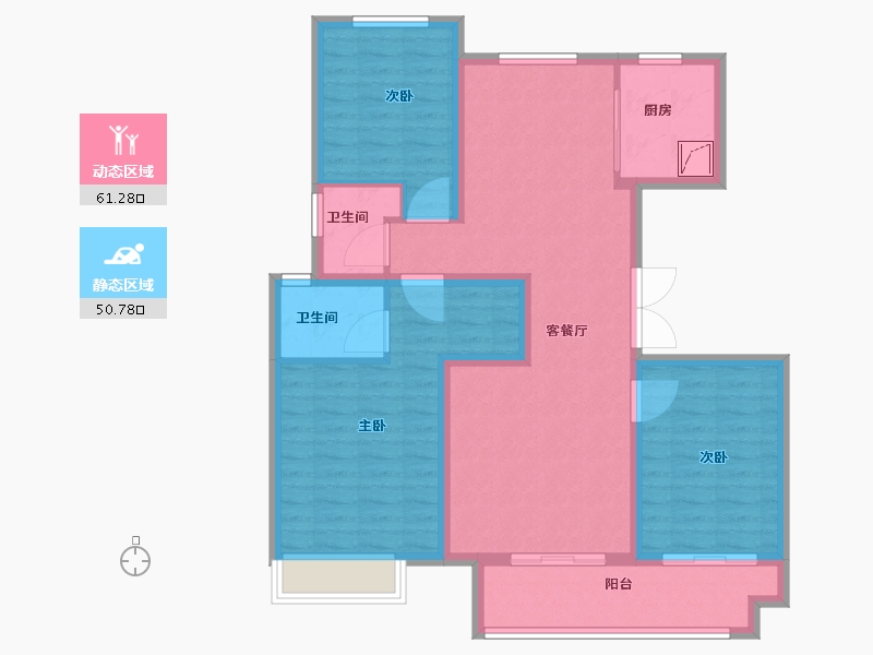 安徽省-蚌埠市-燕山书院-100.01-户型库-动静分区