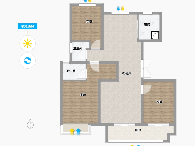 安徽省-蚌埠市-燕山书院-100.01-户型库-采光通风