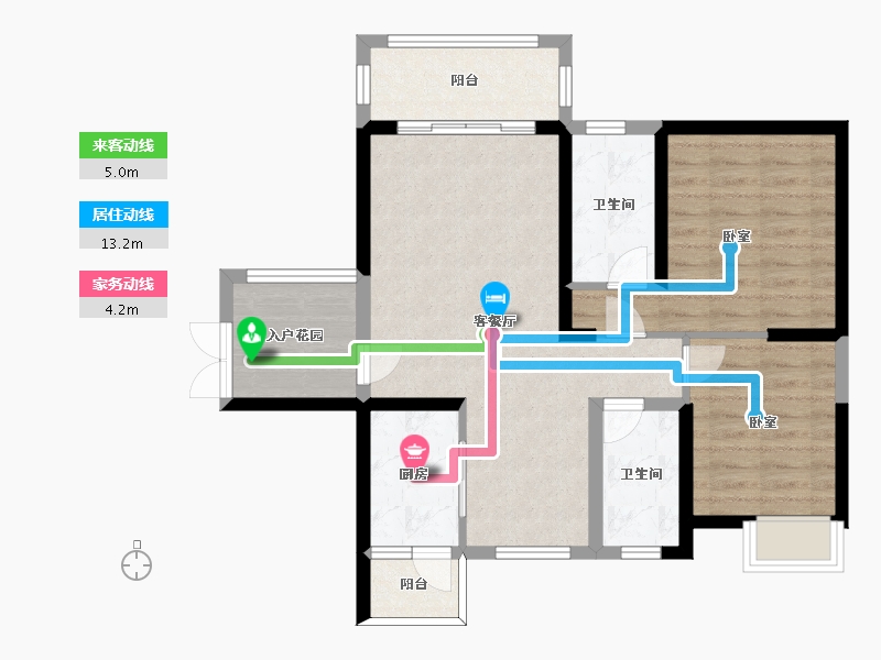 海南省-海口市-宇信·西岸公馆-78.00-户型库-动静线