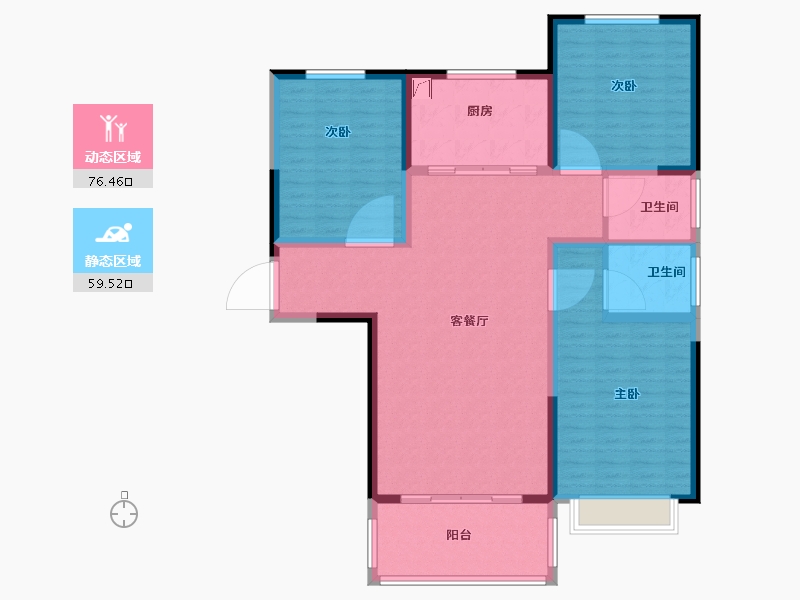 陕西省-宝鸡市-荣华公馆-123.57-户型库-动静分区