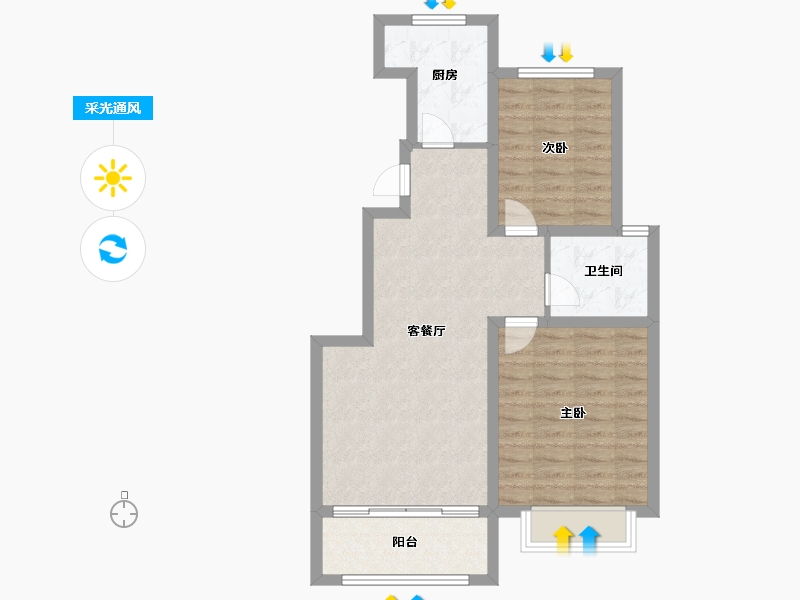 山东省-青岛市-鲁昊万豪风景-70.00-户型库-采光通风