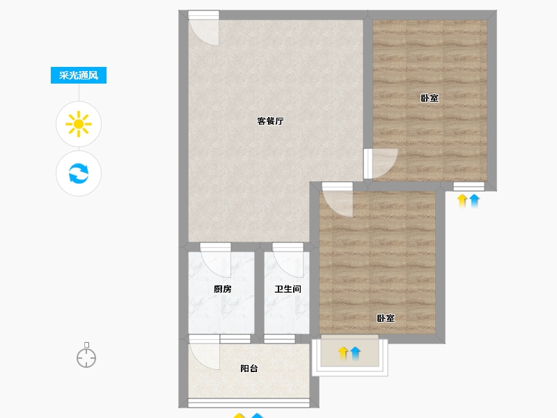 广东省-汕头市-富居豪庭-60.00-户型库-采光通风