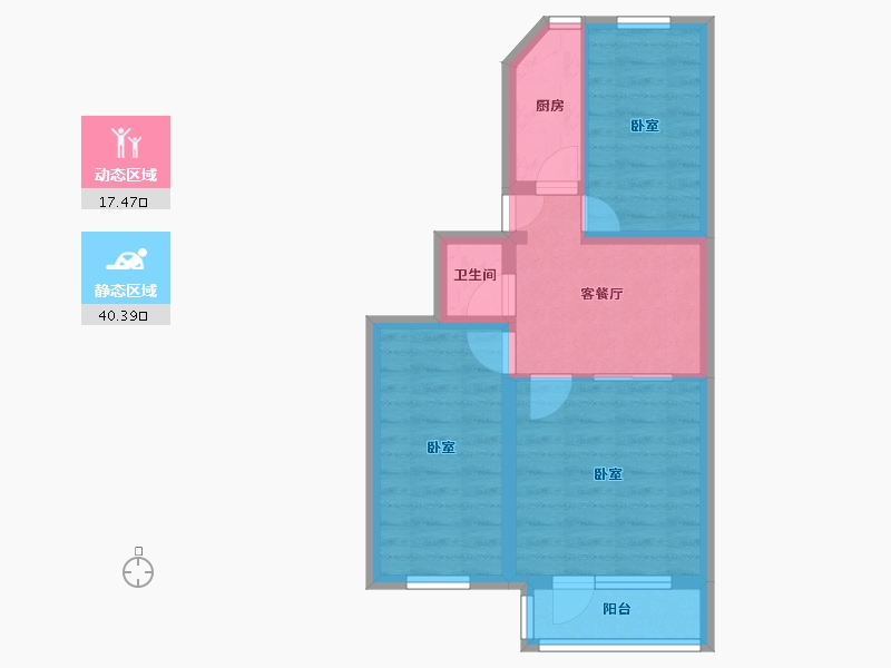 北京-北京市-王公坟小区-50.65-户型库-动静分区