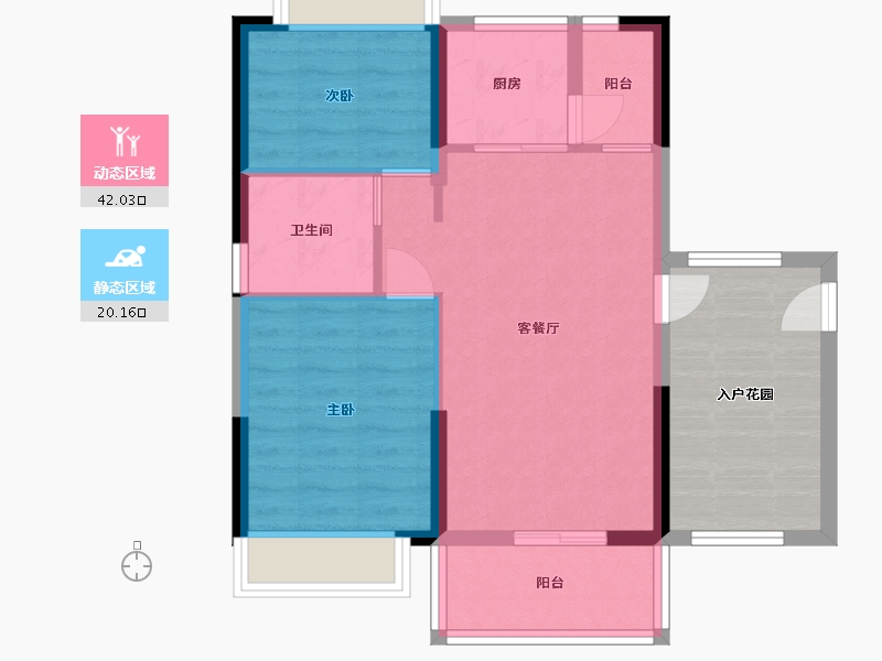 广东省-惠州市-亲水湾花园-66.18-户型库-动静分区