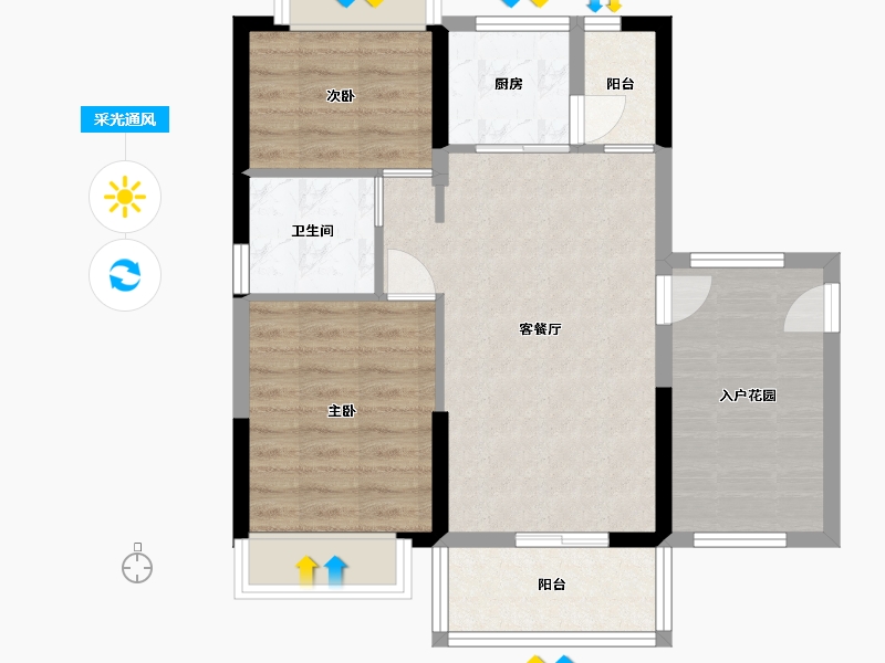 广东省-惠州市-亲水湾花园-66.18-户型库-采光通风