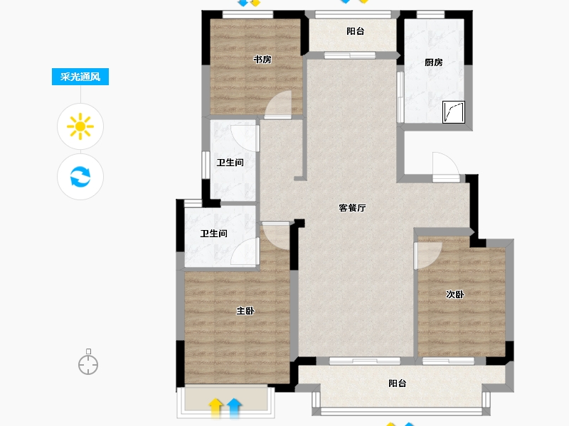 山东省-日照市-绿城·蘭园-100.00-户型库-采光通风