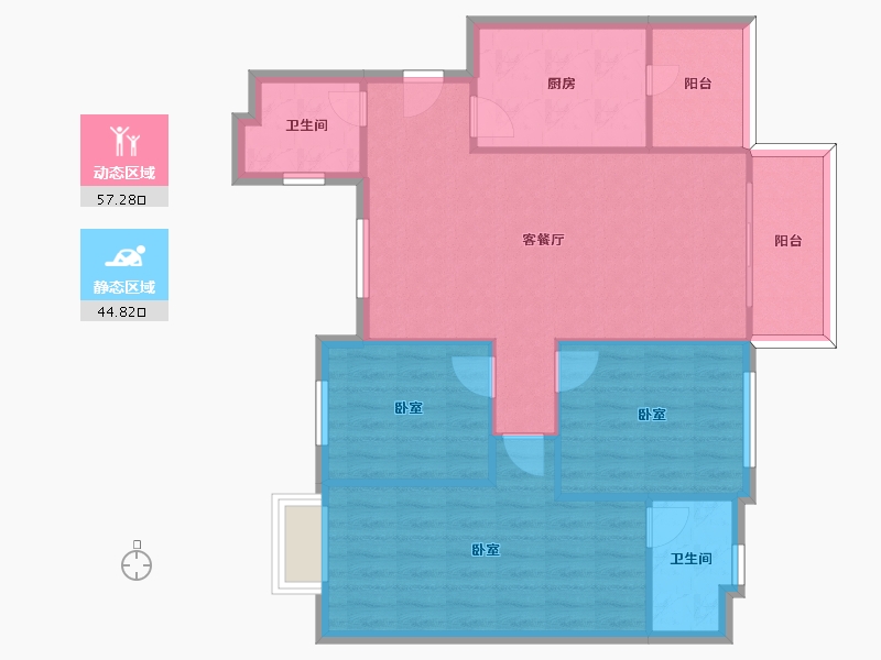 四川省-成都市-恒大御景半岛-93.15-户型库-动静分区