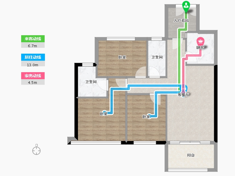 广西壮族自治区-柳州市-碧园大城小院-79.90-户型库-动静线