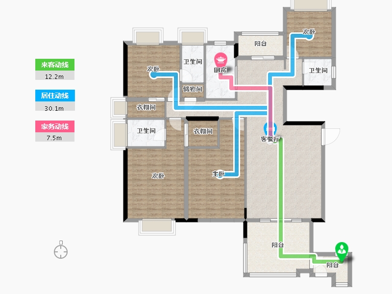 广东省-汕头市-中信华庭-155.12-户型库-动静线