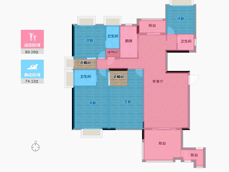 广东省-汕头市-中信华庭-155.12-户型库-动静分区