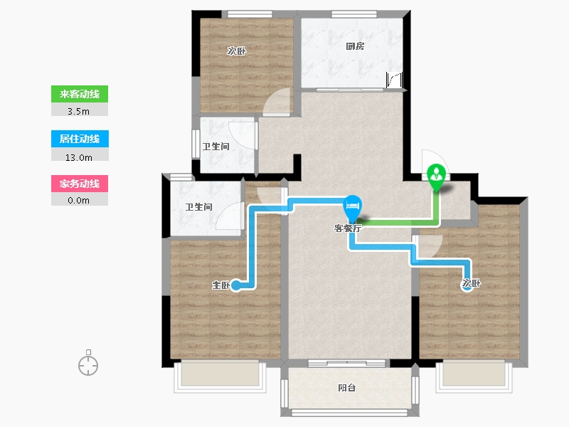 山东省-聊城市-孟达裕昌·学府艺境-100.00-户型库-动静线