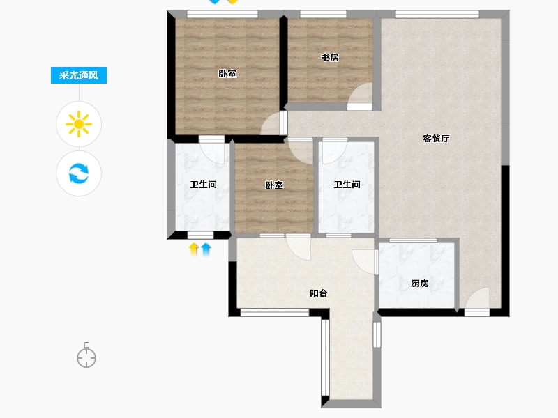 广西壮族自治区-南宁市-凯宇国际-86.94-户型库-采光通风