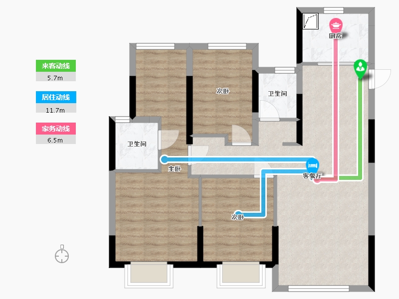 浙江省-宁波市-春江郦城-86.68-户型库-动静线