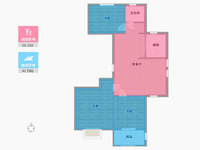 浙江省-宁波市-碧水莲晴四期-74.00-户型库-动静分区