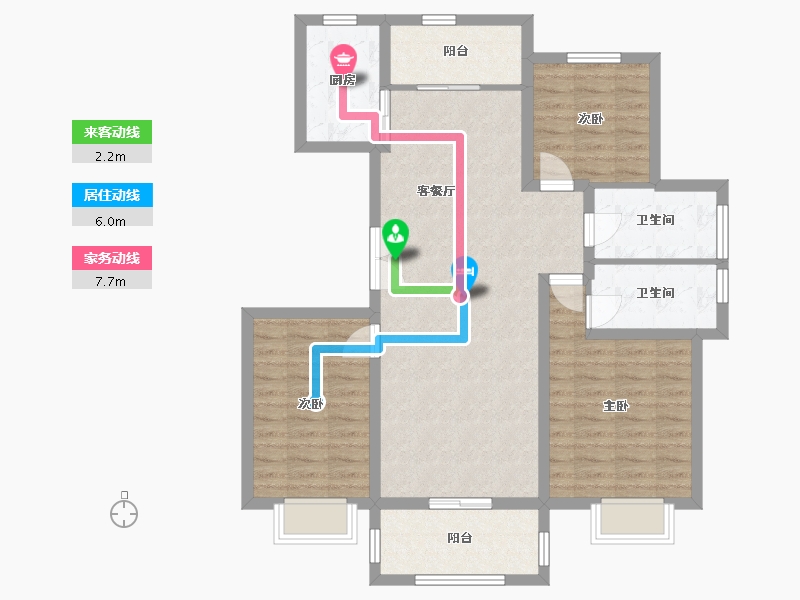 安徽省-宿州市-砀山古城-96.64-户型库-动静线