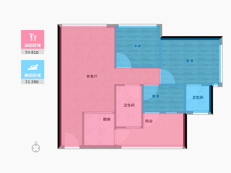 广西壮族自治区-南宁市-凯宇国际-75.00-户型库-动静分区