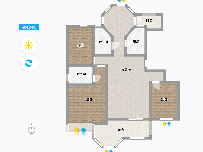 安徽省-马鞍山市-拉菲公馆-108.26-户型库-采光通风