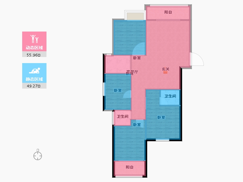 广西壮族自治区-南宁市-广源鲁班壹号-96.38-户型库-动静分区