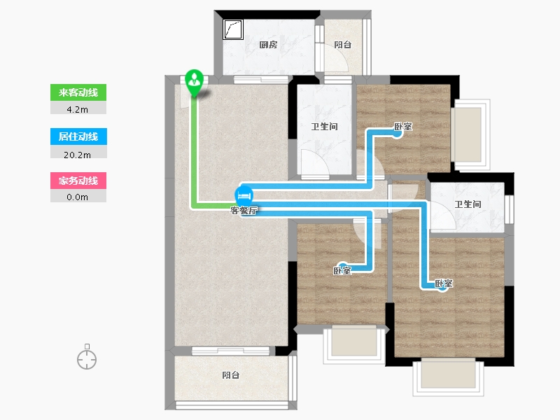 广东省-东莞市-天麟天瑞花园-69.14-户型库-动静线