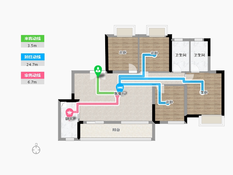 重庆-重庆市-中建瑾和城-99.88-户型库-动静线