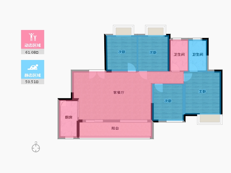 重庆-重庆市-中建瑾和城-99.88-户型库-动静分区