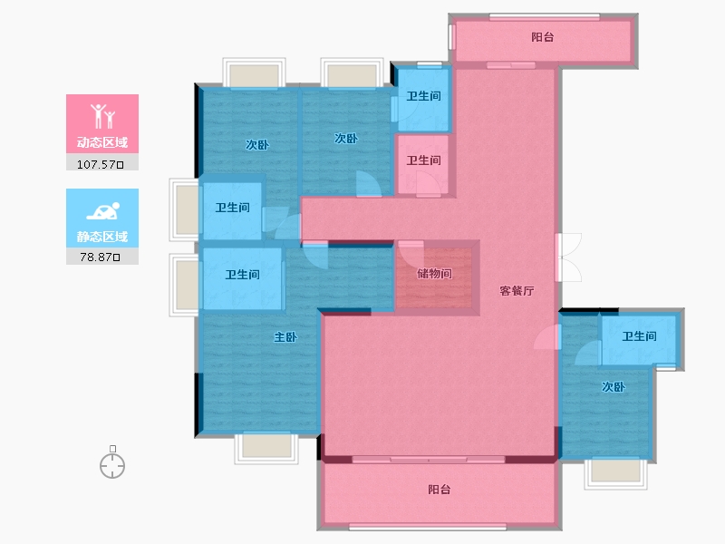 重庆-重庆市-绿城两江御园-168.00-户型库-动静分区