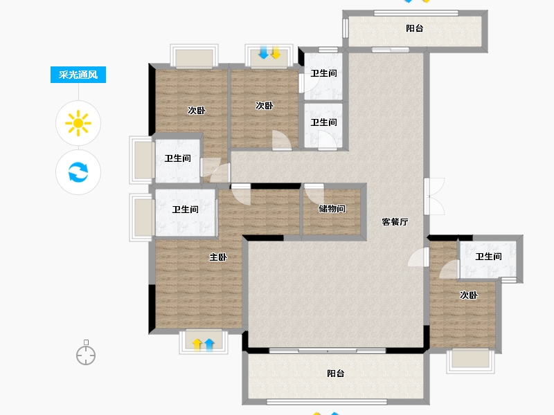 重庆-重庆市-绿城两江御园-168.00-户型库-采光通风