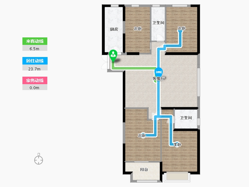 安徽省-合肥市-置地广场栢悦公馆-142.39-户型库-动静线