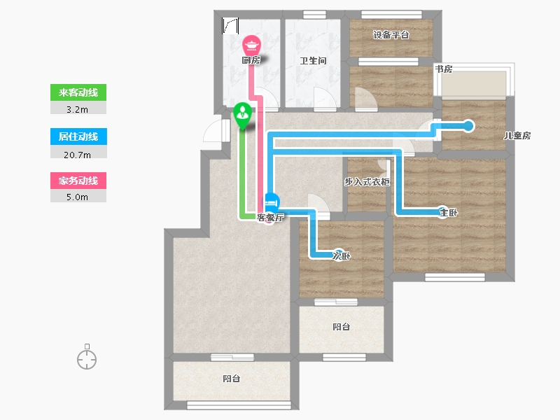 安徽省-合肥市-文一名门东隅-71.19-户型库-动静线