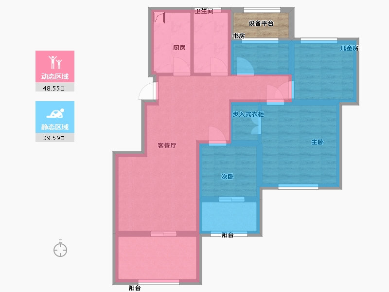 安徽省-合肥市-文一名门东隅-79.92-户型库-动静分区