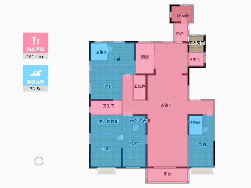 安徽省-合肥市-置地广场栢悦公馆-295.20-户型库-动静分区