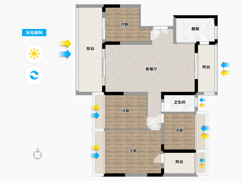 四川省-宜宾市-邦泰天誉-115.64-户型库-采光通风