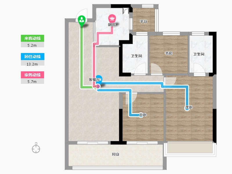 浙江省-杭州市-星创城-92.00-户型库-动静线