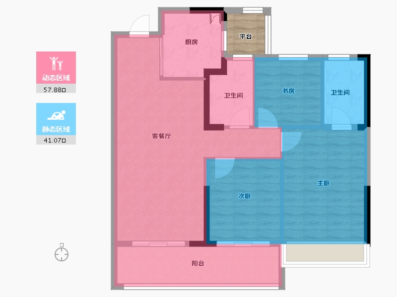 浙江省-杭州市-星创城-92.00-户型库-动静分区