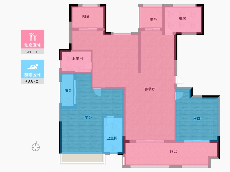 浙江省-绍兴市-锦樾华府-132.99-户型库-动静分区