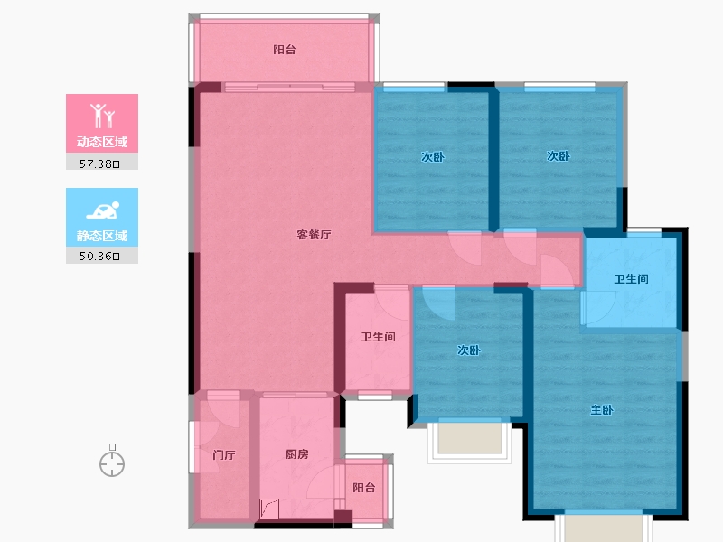 广西壮族自治区-南宁市-建工城-95.72-户型库-动静分区