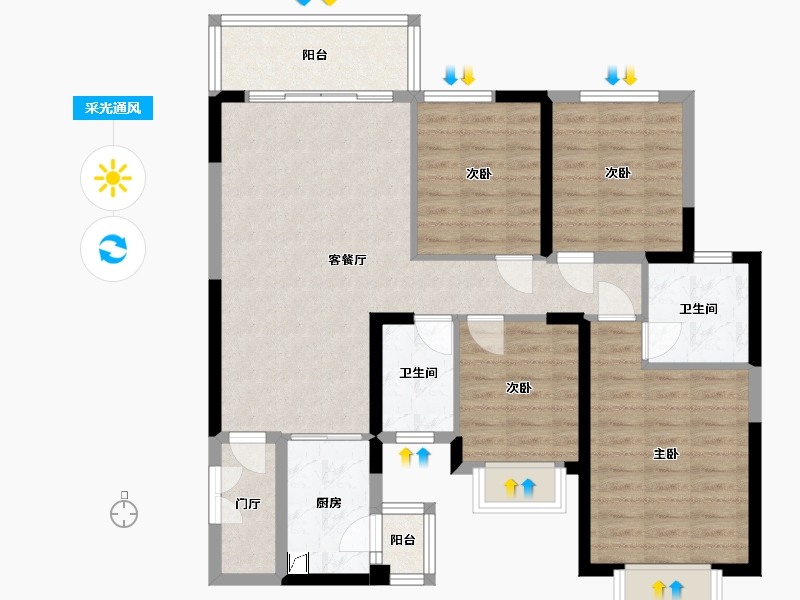 广西壮族自治区-南宁市-建工城-95.72-户型库-采光通风