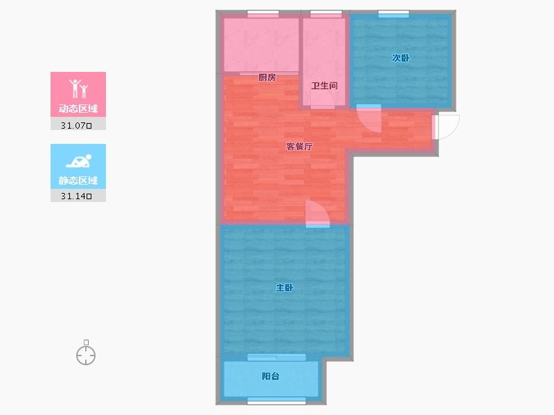 山东省-潍坊市-骏龙花园-55.20-户型库-动静分区