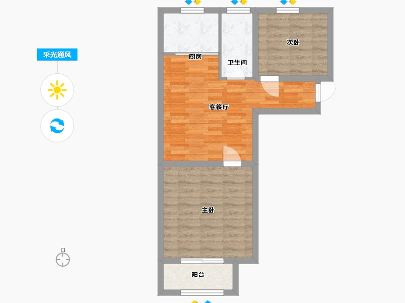 山东省-潍坊市-骏龙花园-55.20-户型库-采光通风