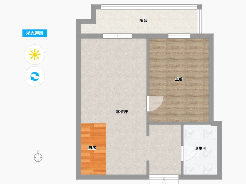 山东省-威海市-雨润城-55.99-户型库-采光通风