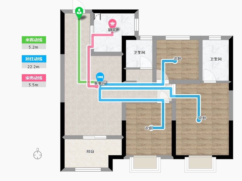 江苏省-苏州市-新希望锦麟府-80.00-户型库-动静线