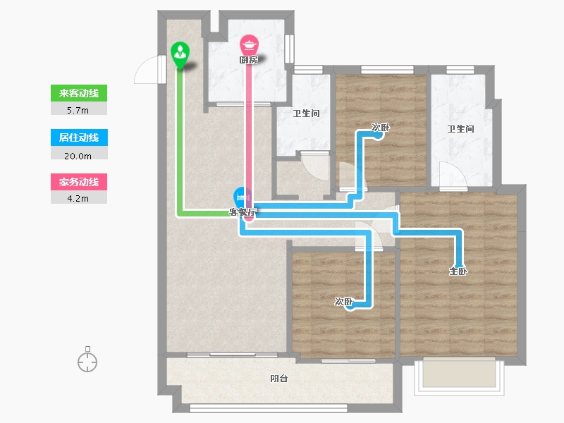 江苏省-无锡市-银城长江赋-83.23-户型库-动静线