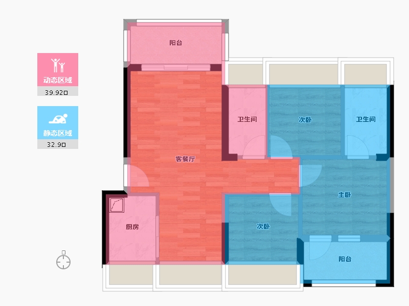 广东省-深圳市-华强城市花园-64.22-户型库-动静分区